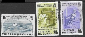 TRISTAN DA CUNHA SG411/3 1986 SHIPWRECKS 2nd SERIES FINE USED