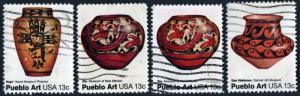SC#1706-09 13¢ Pueblo Pottery Singles (1977) Used