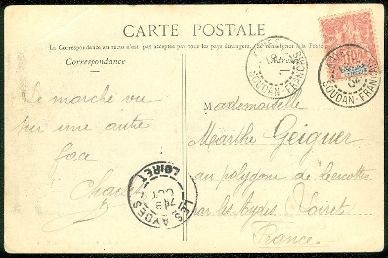 SENEGAMBIA & NIGER : Beautiful 1906 Picture Post to France.
