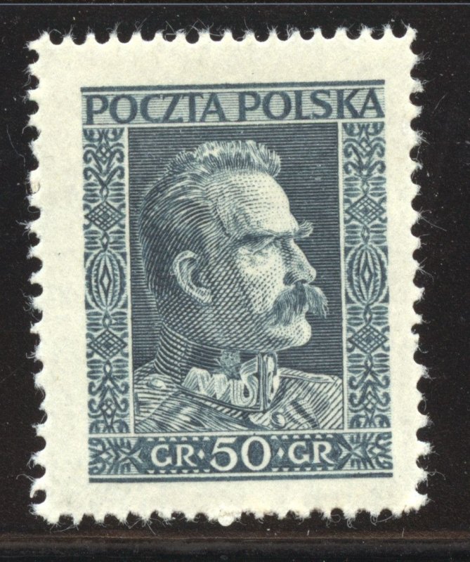 Poland Scott 253 Unused LHOG - 1928 Marshal Pilsudski - SCV $6.50