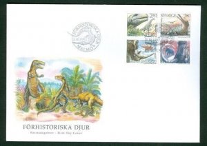 Sweden. 1992 FDC Cachet.  Prehistoric Animals.  Engraver P Naszarkowski