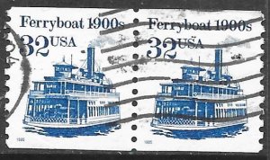 USA 2466: 32c Ferry, pair, used, VF