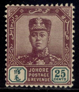 MALAYSIA - Johore GV SG85, 25c dull purple & green, M MINT. Cat £29.