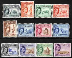 Somaliland 1953-58 QEII Pictorial definitive set 12 value...