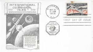 1958 FDC, #1107, 3c International Geophysical Year, Aristocrats-Lowry