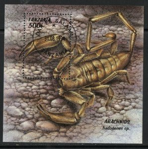 Thematic stamps TANZANIA 1994 ARACHNIDS MS.1837 used