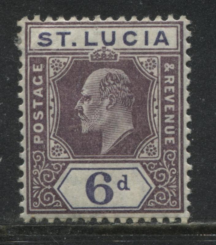 St. Lucia KEVII 1904 6d on chalky paper mint o.g.