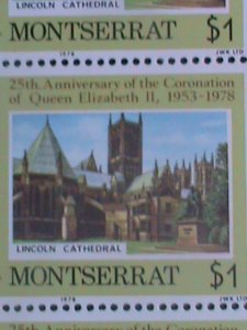 ​MONTSERRAT-1978 SC#387-25TH ANNIV: CORONATION OF QUEEN ELIZABETH II MNH SHEET