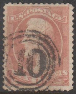 U.S. Scott #208 Lincoln Stamp - Used Single - Great #10 Fancy Cancel