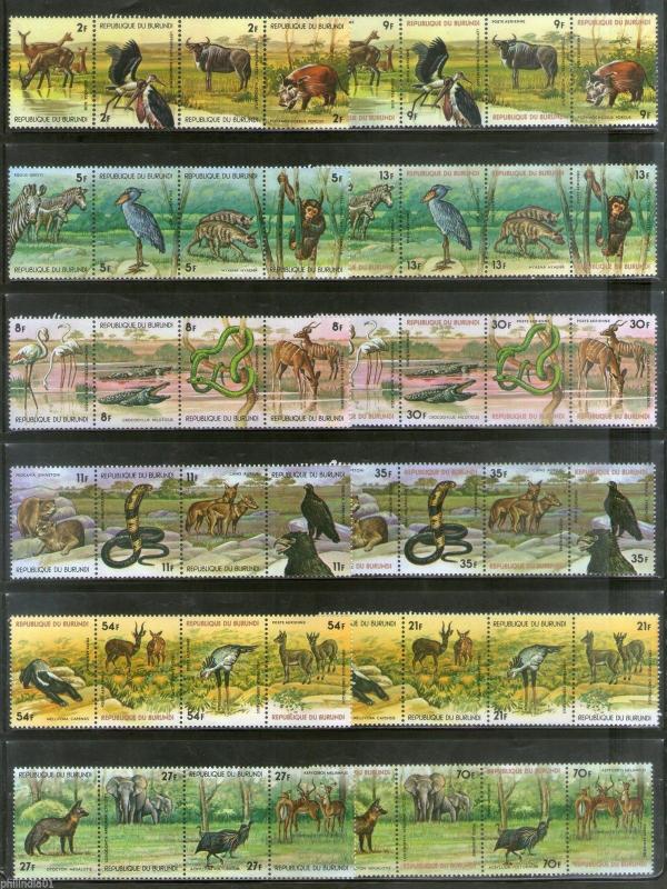 Burundi 1977 Birds Reptiles Wild Life Animal Sc 517-C263 48v High Cat MNH # 2684