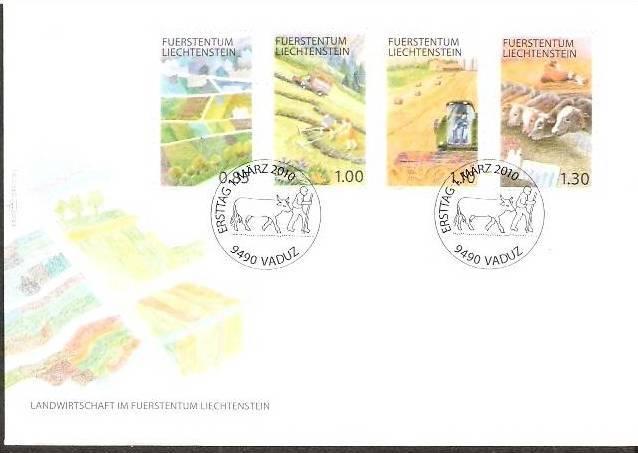 Liechtenstein 2010 Agriculture Farming Cattle Plouging FDC # 7668