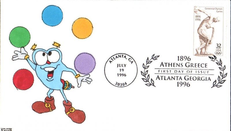 #3087 Olympic Discobolus Kribbs FDC