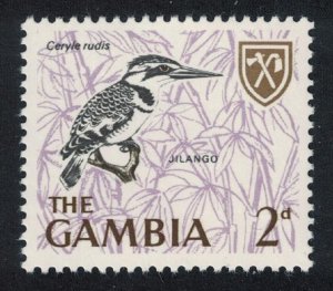 Gambia Lesser pied kingfisher Bird KEY VALUE 1966 MNH SG#236