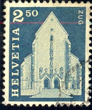 St. Oswald's Church, Switzerland stamp SC#454 Used