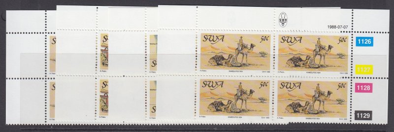 South West Africa, Scott 602-605, MNH blocks of four