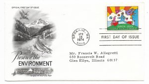 US 1527 10c Expo '74 Spokane World's Fair on FDC Artcraft Cachet ECV $5.00