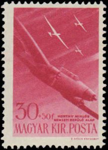 Hungary #B166-B169, Complete Set(4), 1943, Birds, Aviation-Airplanes, Hinged