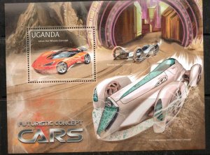 UGANDA 2012 CARS OF THE FUTURE SHEET MNH