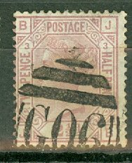 B: Great Britain 67 plate 3 used G06 Lebanon cancel est CV $250