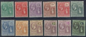 BRITISH VIRGIN ISLANDS 1922 KGV ST URSULA RANGE TO 1/- WMK MULTI SCRIPT CA