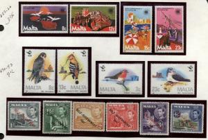 Malta Topical collection Birds,flowers,Fish Mint Never Hinged in mounts jp