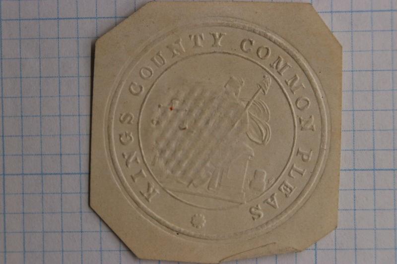 King's Country Common Pleas embossed insignia seal cut square envelope