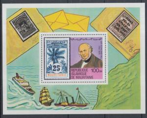 XG-K785 MAURITANIA IND - Rowland Hill, 1979 Stamp On Stamp, Ships MNH Sheet