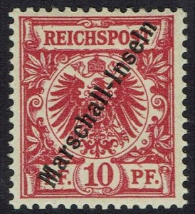 MARSHALL ISLANDS 1897 EAGLE OVERPRINTED MARSCHALL INSELN 10PF  EXPERTISED 