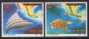 Mexico 1281-1282 Turtle Whale MNH VF