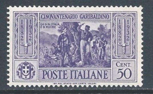 Italy #284 NH 50c Garibaldi at Battle