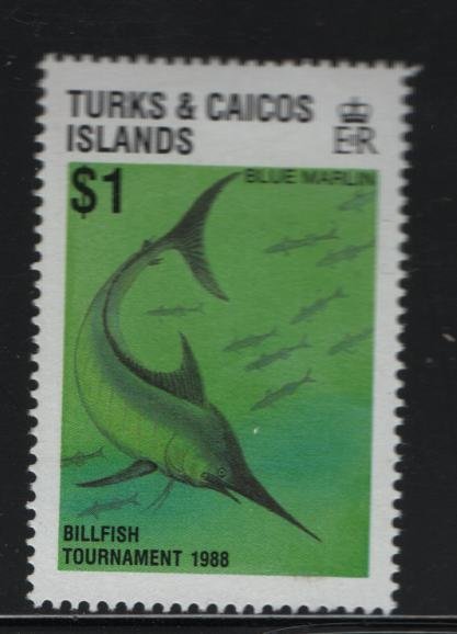 Turks & Caicos Islands 755 Hinged, 1988 Blue Marlin