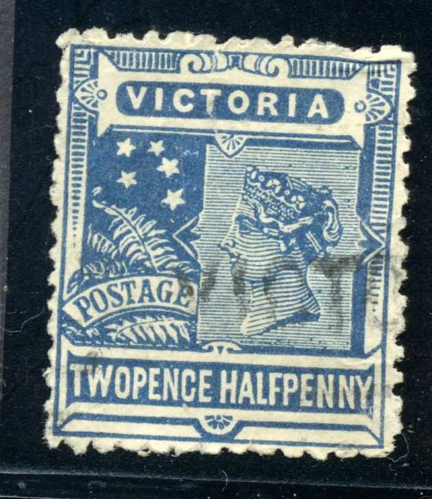 VICTORIA 2-1/2P USED SCOTT #183 Drk Blue Early Australian States VF