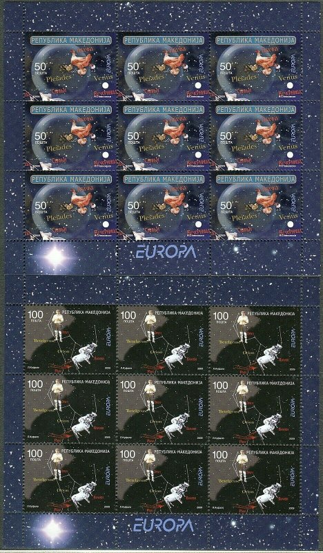 074 - MACEDONIA 2009 - Europa Cept - Astronomy - MNH Mini Sheet