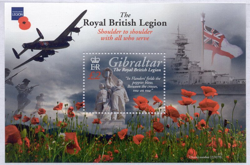 Gibraltar - 2011 Royal British Legion souvenir sheet #1265 cv $ 9.00