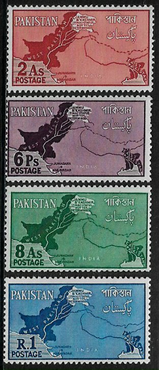 Pakistan #108-11 MNH Set - Map