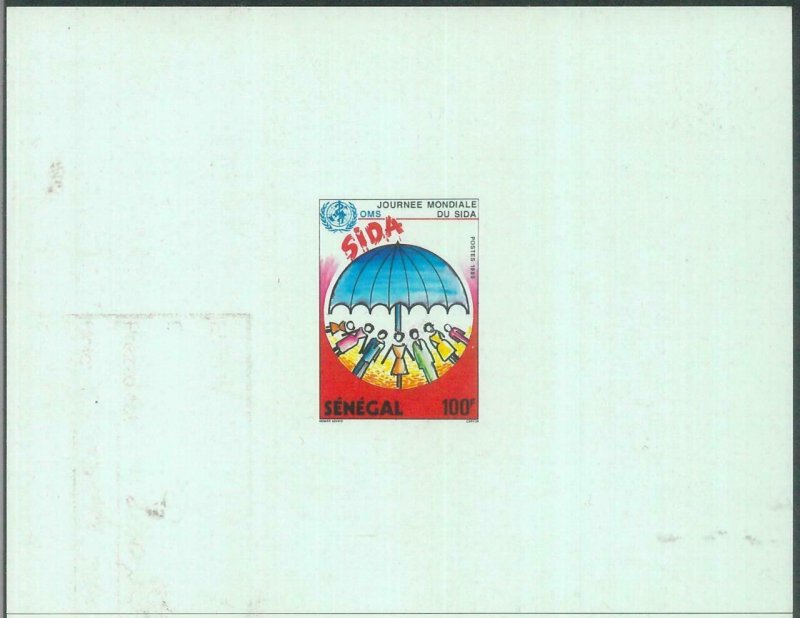 88808 - SENEGAL  - set of 2 DELUXE Souvenir Sheet PROOF - 1989  Medicine AIDS