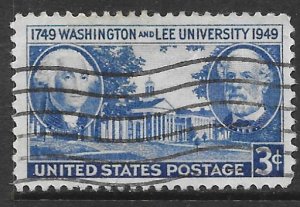 USA 982: 3c George Washington, Robert E. Lee, and University Building, used, VF