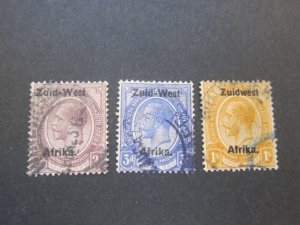 South West Africa 1923 Sc 18,19,20 a.b FU