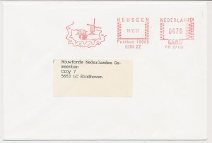 Meter cover Netherlands 1991 - Francotyp 27112 Windmill - Bridge - Heusden