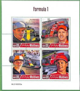 A2185 - MALDIVES - ERROR: MISPERF -2019 Formula 1, Vettel, Räikkönen, Verstappen