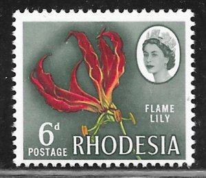 Rhodesia 227: 6d Flame Lily, MH, F-VF