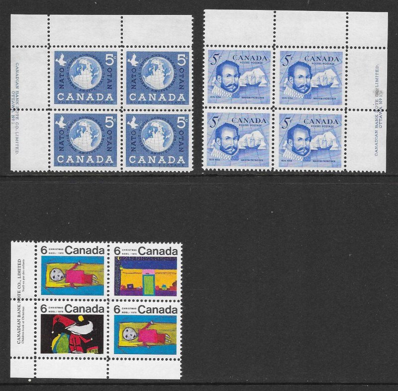 CANADA (230) Blocks and Imprint Blocks of 4 ALL Mint Never Hinged FV=C$73++