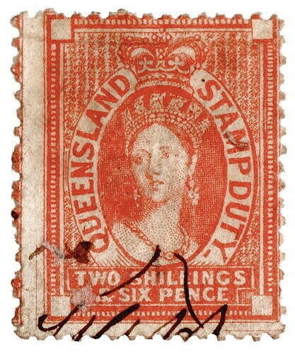 (I.B) Australia - Queensland Revenue : Stamp Duty 2/6d (1873)