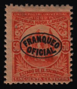 El Salvador O139 Official Usage Postage O/P 1898