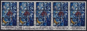 United Nations NY - 1967 - Scott #180 - used strip of 5 - Chagal