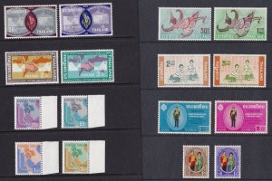 1963-65 Thailand/Tailandia - SG L 260  5 sets 16 values MNH/**