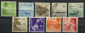 Ecuador SC# 596-604 People and Views set  MH & Used SCV $14.90