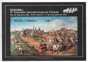 BRAZIL 1972 EXFILBRA PHILATELIC EXHIBITION INDEPENDENCE BATTLE HORSES SS SC 1233