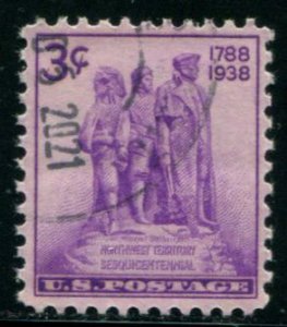 837 US 3c Northwest Territory, used