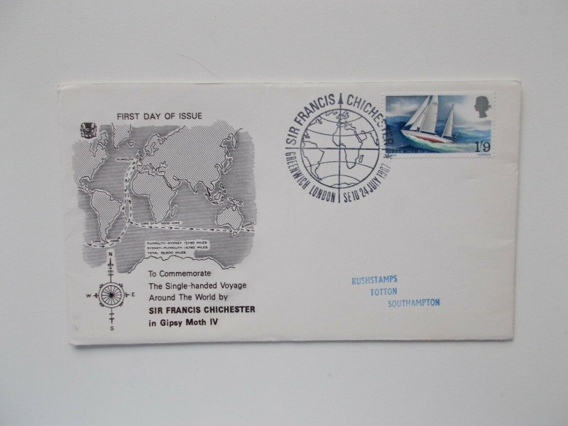 1967 Sir Francis Chichester First Day Cover - Greenwich London SE10 SHS Cat £7